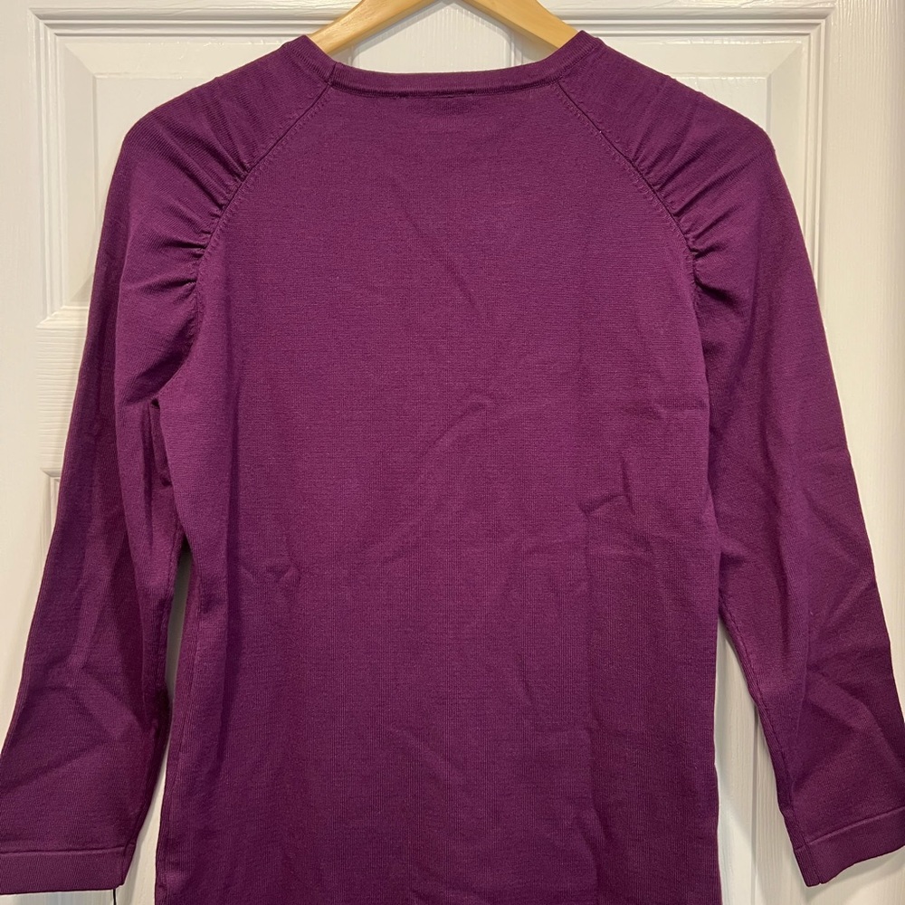 NWT Calvin Klein Sweater Dress size M Purple ruched lovely! - Picture 5 of 7